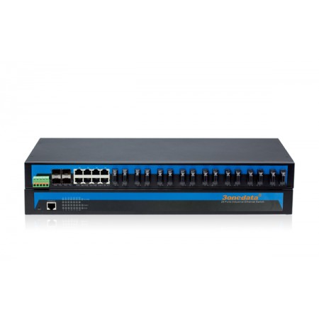 IES1028-4GS-16F 3ONEDATA Switch Ethernet công nghiệp không quản lí 16 cổng quang, 8 cổng 10/100BaseT (X) và 4 khe cắm Gigabit SFP